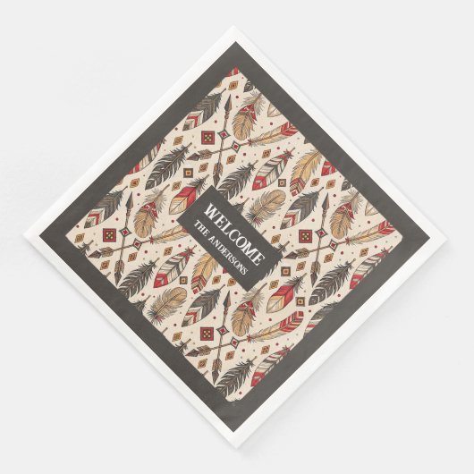 Personalisierter Ethnic Napkins Classic Boho Style Serviette (Ecke)