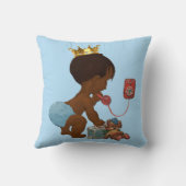 Personalisierter Ethnic Prince Phone Teddy Bear Bl Kissen (Rückseite)