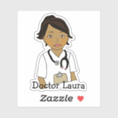 Personalisierter Ethnikarzt, Krankenschwester, Nam Aufkleber (Blatt)