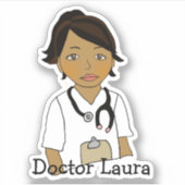 Personalisierter Ethnikarzt, Krankenschwester, Nam Aufkleber (Vorderseite)