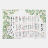 Personalisierter Eukalyptus 2026 Kalender Geschirrtuch (Horizontal)