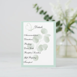 Personalisierter Eukalyptus Boho-Hochzeitsdetail Postkarte
