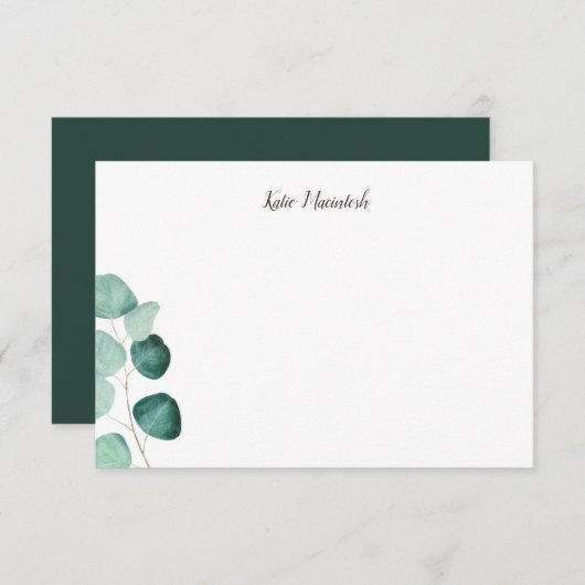 Personalisierter Eukalyptusstand Dankeskarte (Vorne/Hinten)