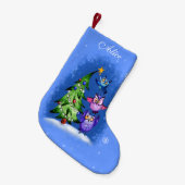 Personalisierter EulenWeihnachtsbaum Kleiner Weihnachtsstrumpf (Vorderansicht (hängend))