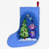Personalisierter EulenWeihnachtsbaum Kleiner Weihnachtsstrumpf (Rückseite)
