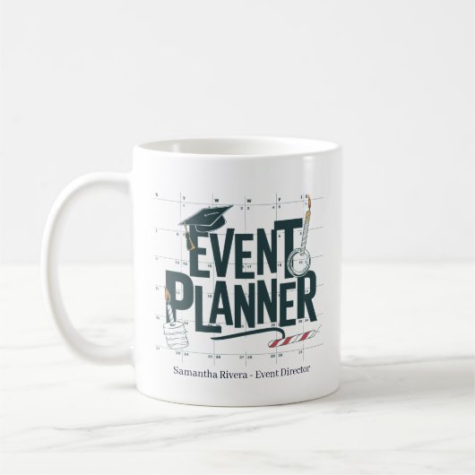 Personalisierter Eventplaner Kaffeetasse (Links)