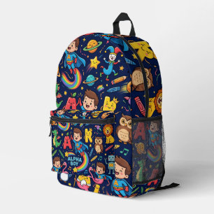 Personalisierter Explorer-Rucksack für Kinder Alph Bedruckter Rucksack
