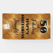 Personalisierter Fabulous Tropical Gold Geburtstag Banner (Horizontal)