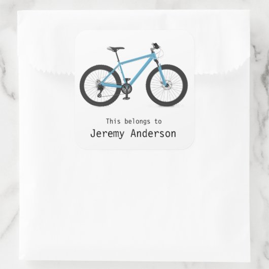 Personalisierter Fahrradaufkleber Quadratischer Aufkleber (Tasche)