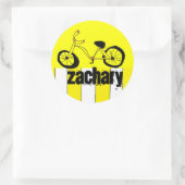 Personalisierter Fahrradaufkleber Runder Aufkleber (Tasche)