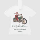 Personalisierter Fahrradfahrer Weihnachtsfamilie Ornament (Rückseite)