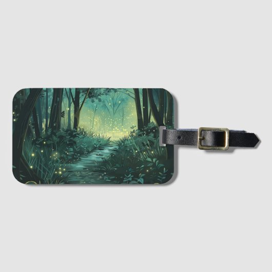Personalisierter Fairy Light Forest Gepäckanhänger (Vorderseite (Horizontal))