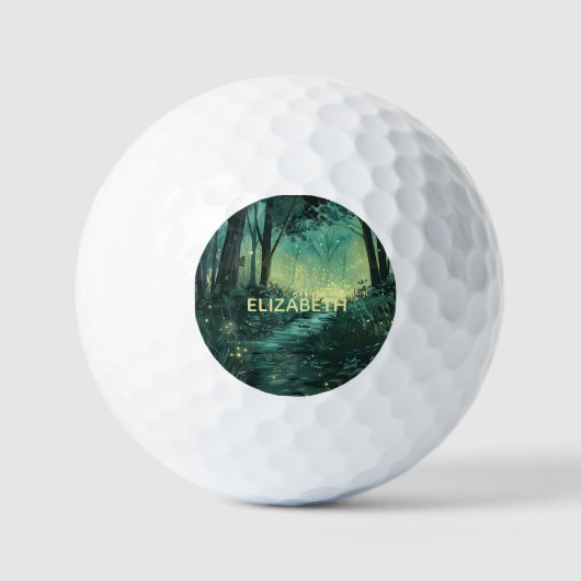 Personalisierter Fairy Light Forest Golfball (Vorderseite)
