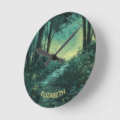Personalisierter Fairy Light Forest Runde Wanduhr (Winkel)