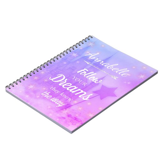 Personalisierter Fairytale träumt das Girly Notizblock (Linke Seite)