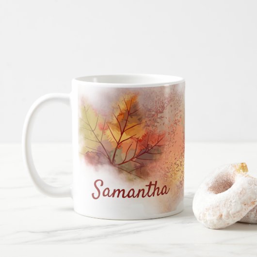 Personalisierter Fall Abstrakte Leaf-Tasse Kaffeetasse (Mit Donut)