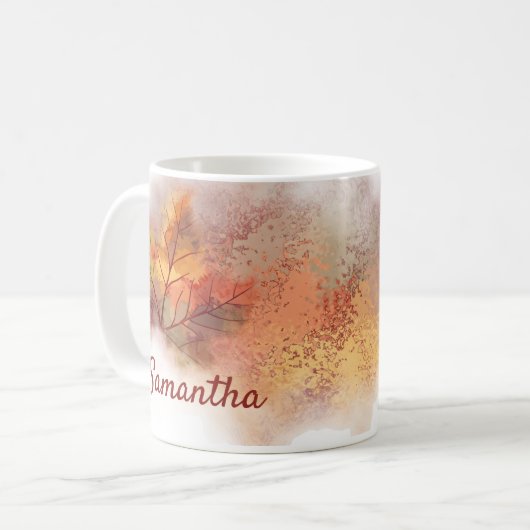 Personalisierter Fall Abstrakte Leaf-Tasse Kaffeetasse (Vorderseite Links)
