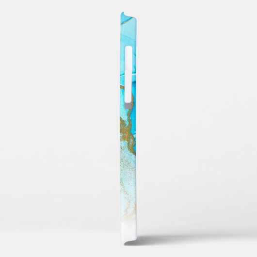 Personalisierter Fall aus Blauem Gold-Glitzer-Marm Case-Mate iPhone Hülle (Rückseite / Links)