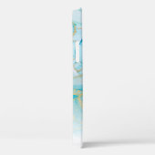 Personalisierter Fall aus Blauem Gold-Glitzer-Marm Case-Mate iPhone Hülle (Rückseite / Rechts)