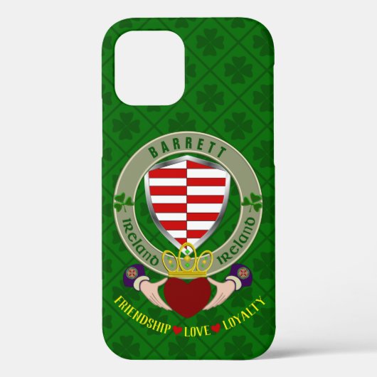 Personalisierter Fall Barrett Irish Shield & Cladd Case-Mate iPhone Hülle (Rückseite)