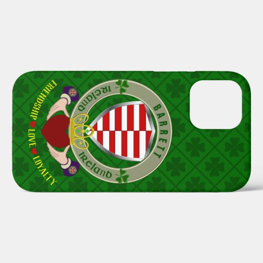 Personalisierter Fall Barrett Irish Shield & Cladd Case-Mate iPhone Hülle (Rückseite (Horizontal))