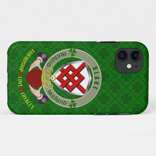 Personalisierter Fall Blake Irish Shield & Claddag Case-Mate iPhone Hülle (Rückseite (Horizontal))