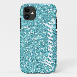 Personalisierter Fall des Aqua-Glitzer-IPhone5 Case-Mate iPhone Hülle