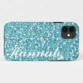 Personalisierter Fall des Aqua-Glitzer-IPhone5 Case-Mate iPhone Hülle (Rückseite (Horizontal))