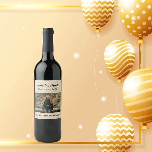 Personalisierter Fall des Tan-Fotos Weinetikett