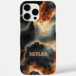 Personalisierter Fall eines kosmischen Feuers iPhone 16 Pro Max Hülle