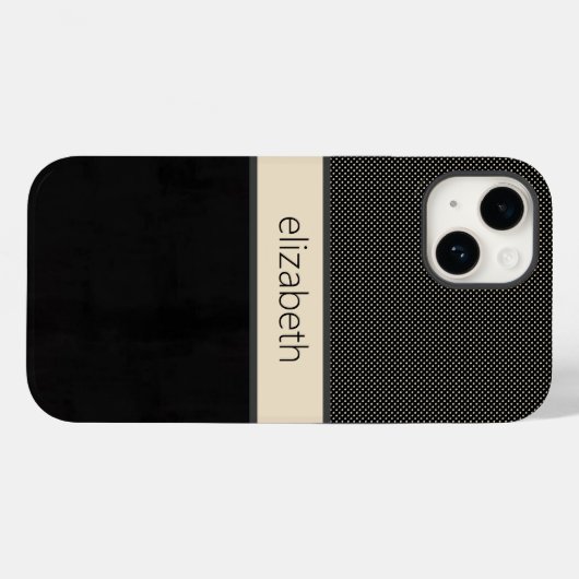 Personalisierter Fall für Black Dots Case-Mate iPhone Hülle (Rückseite (Horizontal))