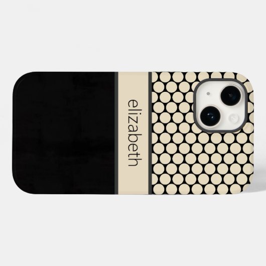Personalisierter Fall für Black Polka Docks Case-Mate iPhone Hülle (Rückseite (Horizontal))
