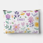 Personalisierter Fall für den Namen von Floral Zubehörtasche (Rückseite)