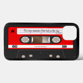 Personalisierter Fall für ein rotes Retro-Kassette Case-Mate iPhone Hülle (Rückseite (Horizontal))