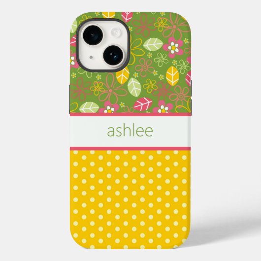 Personalisierter Fall für Flora und Polka Docks Case-Mate iPhone Hülle (Rückseite)