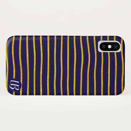 Personalisierter Fall für Streifen aus Gold Case-Mate iPhone Hülle (Rückseite (Horizontal))