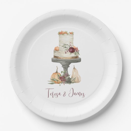 Personalisierter Fall Layer Cake Pappteller (Vorderseite)