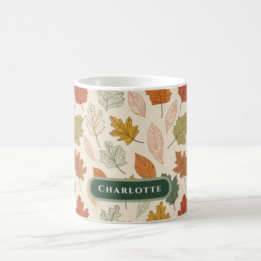 Personalisierter Fall Leaf Name Geschenk Kaffeetasse (Mittel)