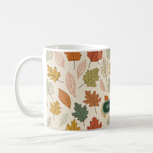 Personalisierter Fall Leaf Name Geschenk Kaffeetasse (Links)
