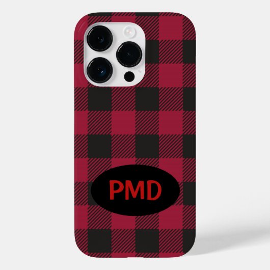 Personalisierter Fall mit Red Black Buffalo Karier Case-Mate iPhone Hülle (Rückseite)