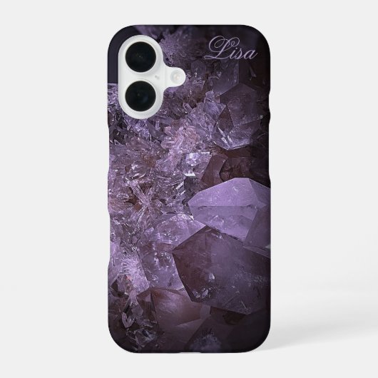 Personalisierter Fall Quarz Crystal Sturdy iPhone 16 Hülle (Rückseite)