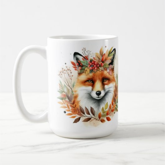Personalisierter Fall Thema Niedliche Fox-Blume Ge Kaffeetasse (Links)