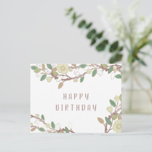 Personalisierter Fall Tree Branch Happy Birthday P Postkarte (Stehend Vorderseite)
