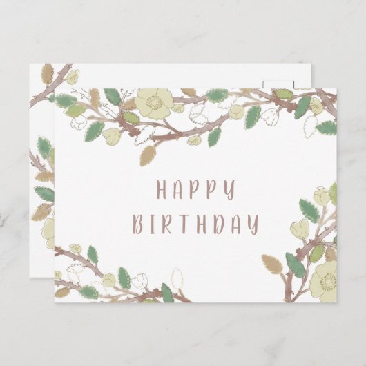 Personalisierter Fall Tree Branch Happy Birthday P Postkarte (Vorne/Hinten)