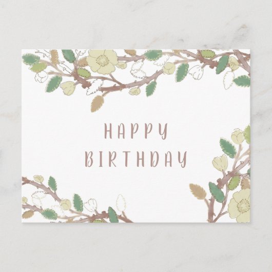 Personalisierter Fall Tree Branch Happy Birthday P Postkarte (Vorderseite)