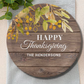 Personalisierter Fall Wood Happy Erntedankend Napk Pappteller