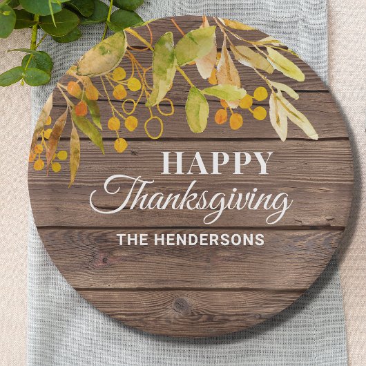 Personalisierter Fall Wood Happy Erntedankend Napk Pappteller