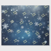 Personalisierter, fallender Schneeflocken Geschenkpapier (Flach)