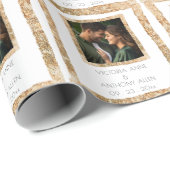 Personalisierter falscher Goldrahmen rustikale Ele Geschenkpapier (Rolleneckpunkt)