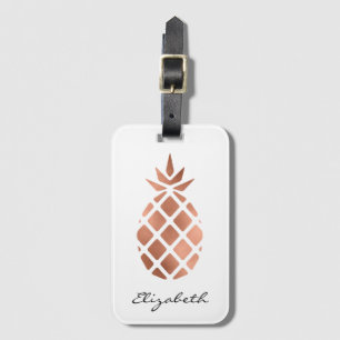 Personalisierter falscher Roségold-Folien-Ananas Gepäckanhänger